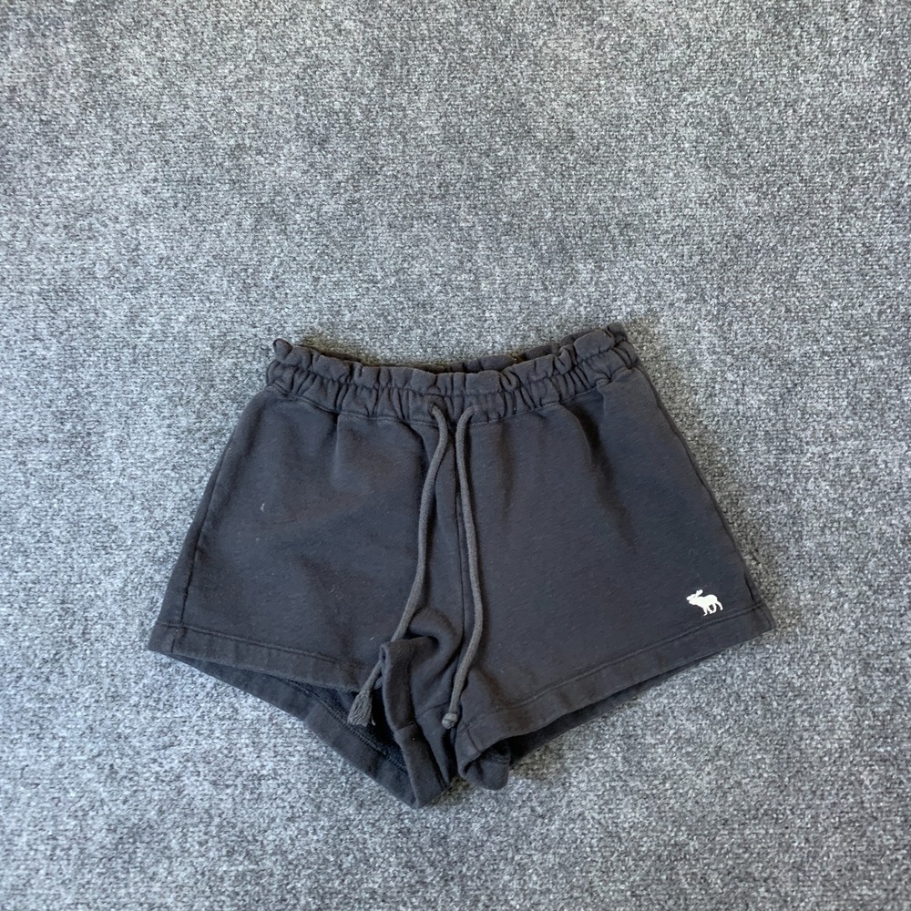 Abercrombie & Fitch Sweat Shorts Womens Small Black Good Logo Drawstring